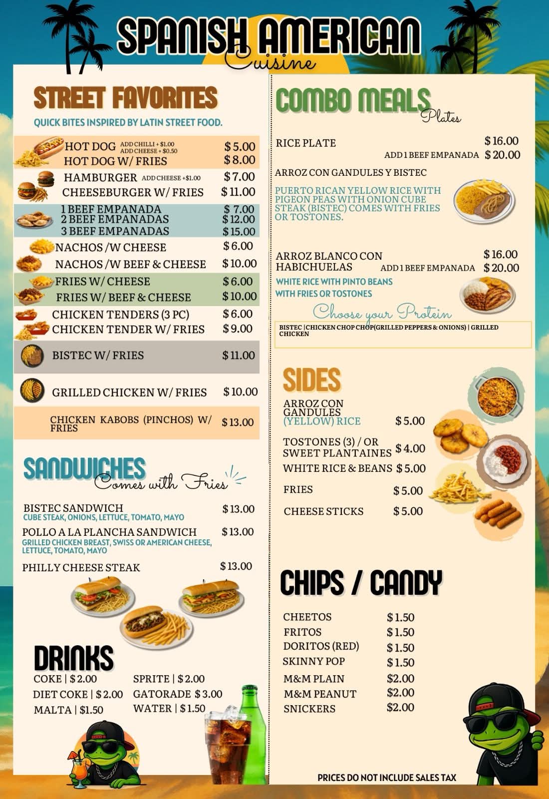 Spanish American Cuisine Menu 2026